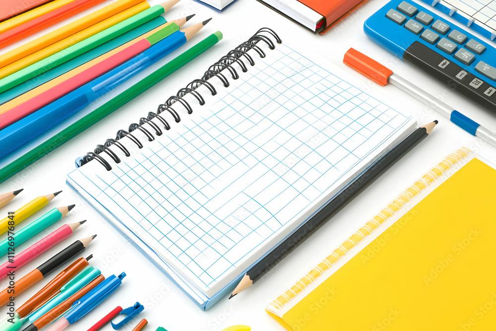 Colorful School Supplies Illustration Colorful School Supplies Illustration