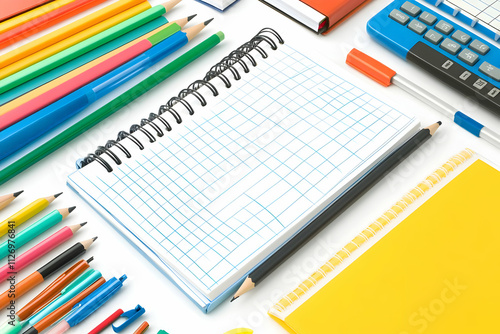 Colorful School Supplies Illustration