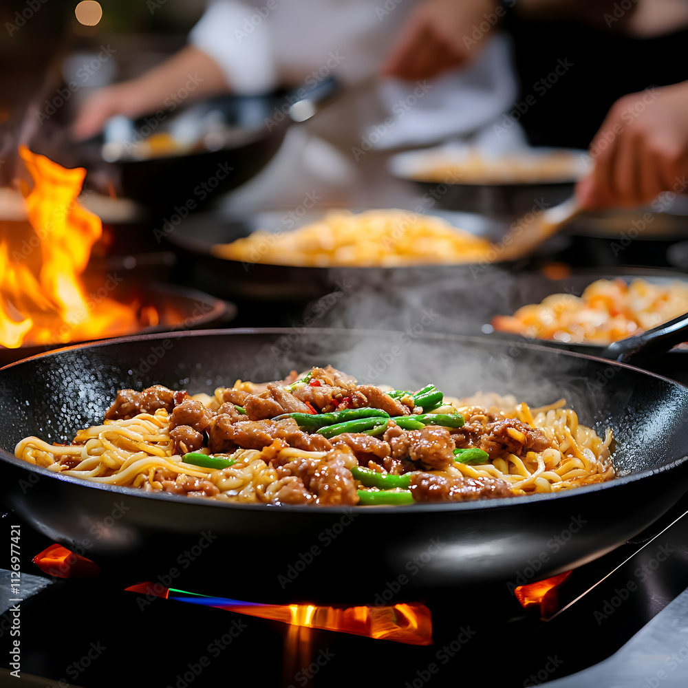 Delicious Wok Stir-fry Illustration Delicious Wok Stir-fry Illustration