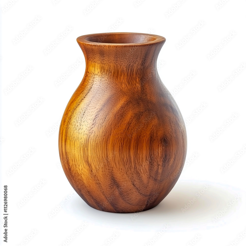 Empty wooden vase isolated on white background. Empty wooden vase isolated on white background.