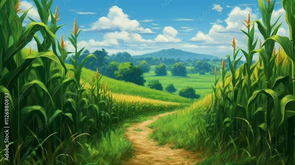 a countryside view of rice paddies and fields a countryside view of rice paddies and fields
