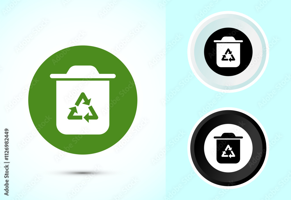 Recycling bin icon design illustration. Environment icon, trash bin sign Recycling bin icon design illustration. Environment icon, trash bin sign