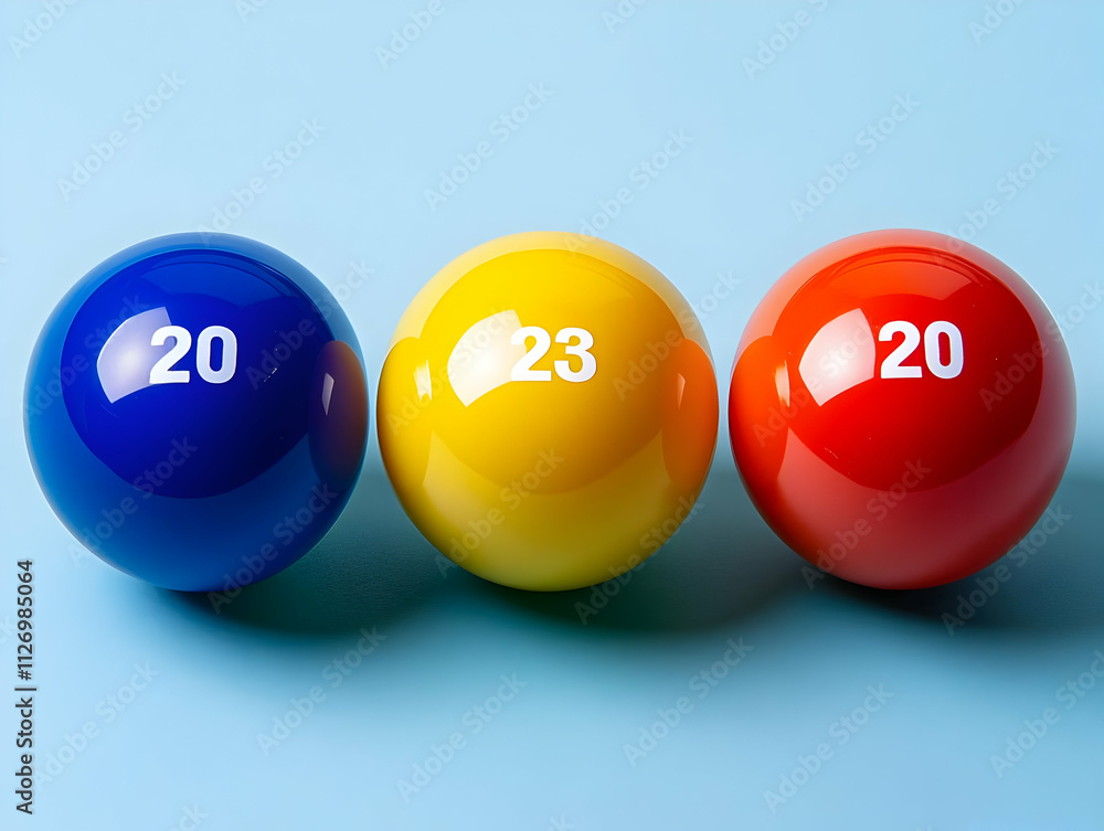 Colorful Numbered Balls Illustration Colorful Numbered Balls Illustration