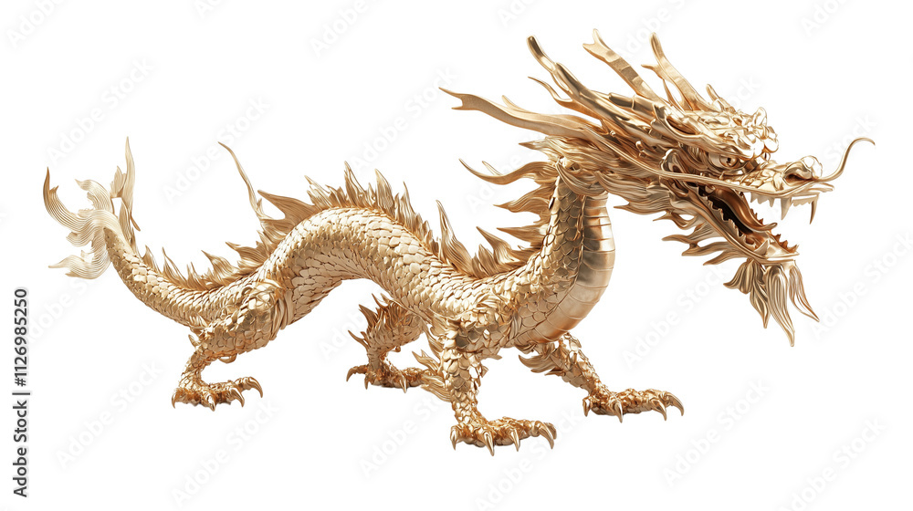 a Golden dragon isolated on a transparent background a Golden dragon isolated on a transparent background