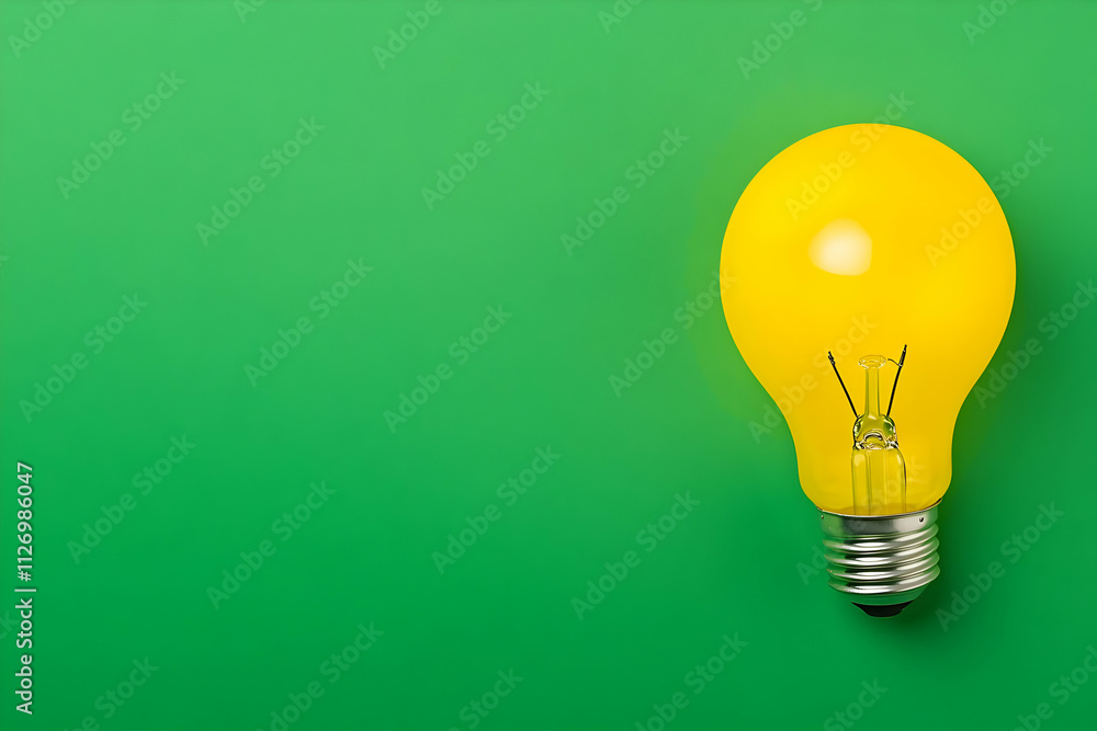 Yellow Lightbulb Green Background Illustration Yellow Lightbulb Green Background Illustration