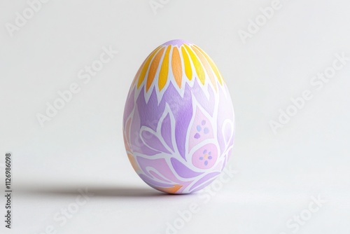 Hand-painted easter egg with floral pattern, celebrating spring traditions