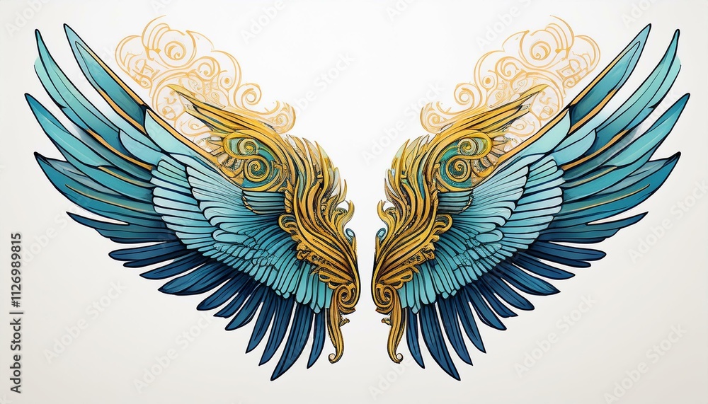 Obraz premium Wings design illustration electronics on isolated white background.