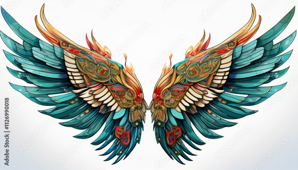 Naklejka premium Wings design illustration electronics on isolated white background.