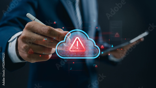 Cloud Security Alert Interface in Action: Business Use of Data Protection Technology to Manage Threats, Ensure Backup, and Enhance IT Infrastructure for Secure Online Activities.