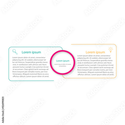 Two infographics element. Business concept with 2 options, steps or processes. data visualization. Vector illustration.