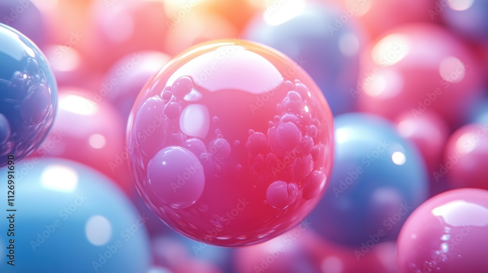 pastel colored spheres 3d rende pastel colored spheres 3d rende
