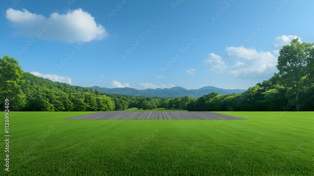 Obraz premium Serene 3D Grassy Landscape