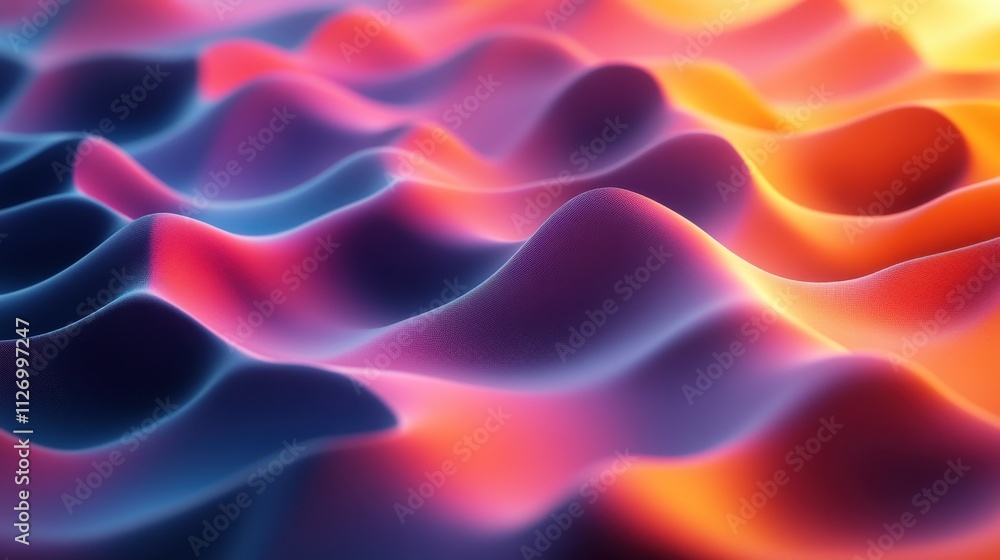 Obraz premium wavy lines in different colors 3d rende