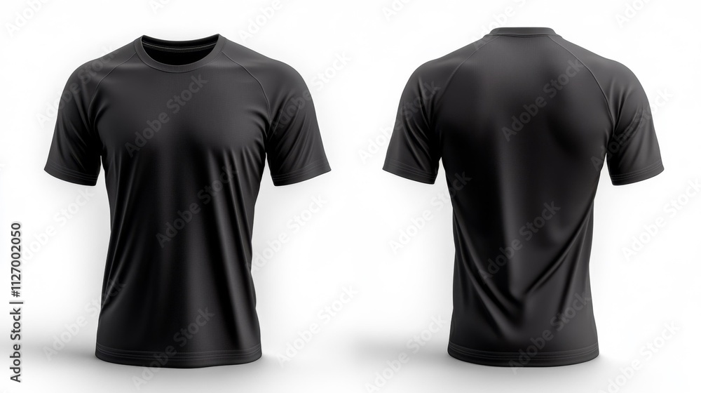 Sleek Black Sports T-shirt Mockup. Generative AI Sleek Black Sports T-shirt Mockup. Generative AI