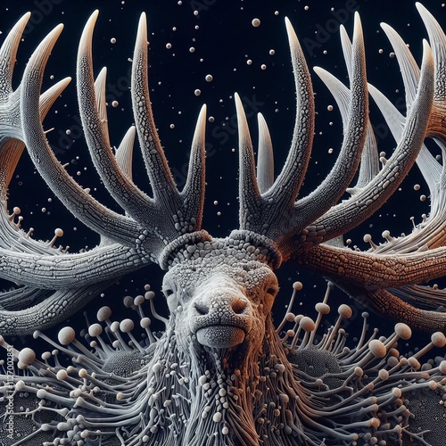 Macrorealism Elk The antlers break down into hyper detailed micr photo