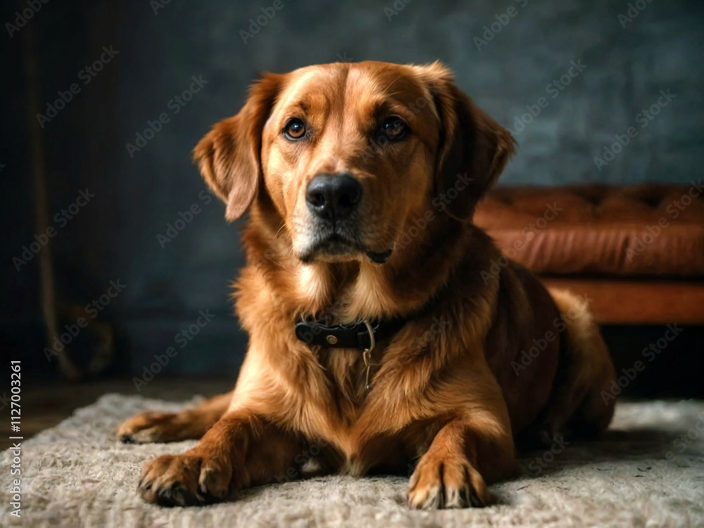 golden retriever being trained following a tubing order, attentive waiting for his reward golden retriever being trained following a tubing order, attentive waiting for his reward