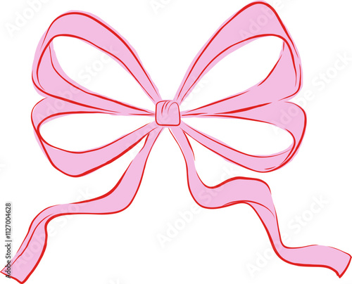 Hand-drawn pink bow