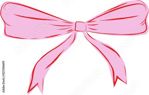 Hand-drawn pink bow
