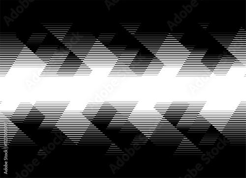 Smooth striped transition. Modern vector pattern of thin broken lines. trendy black and white technological background. Abstract optical effect.