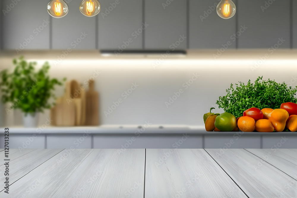 White Wood Kitchen Tabletop Background White Wood Kitchen Tabletop Background