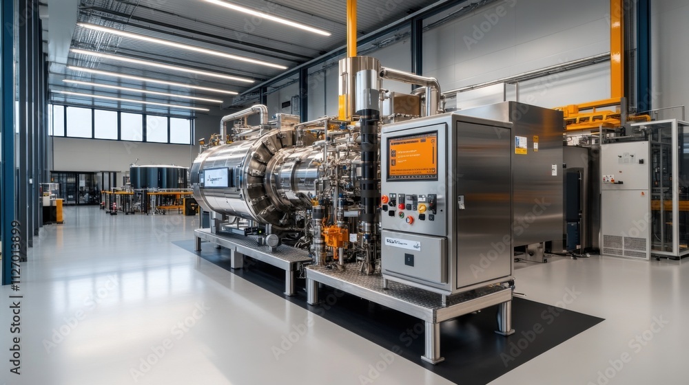 Modern Industrial Equipment in Sleek Workspace Modern Industrial Equipment in Sleek Workspace