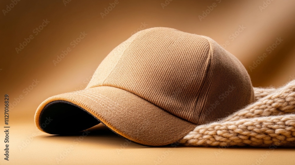 Minimalist Cap Design Mockup with Woven Texture. Generative AI Minimalist Cap Design Mockup with Woven Texture. Generative AI