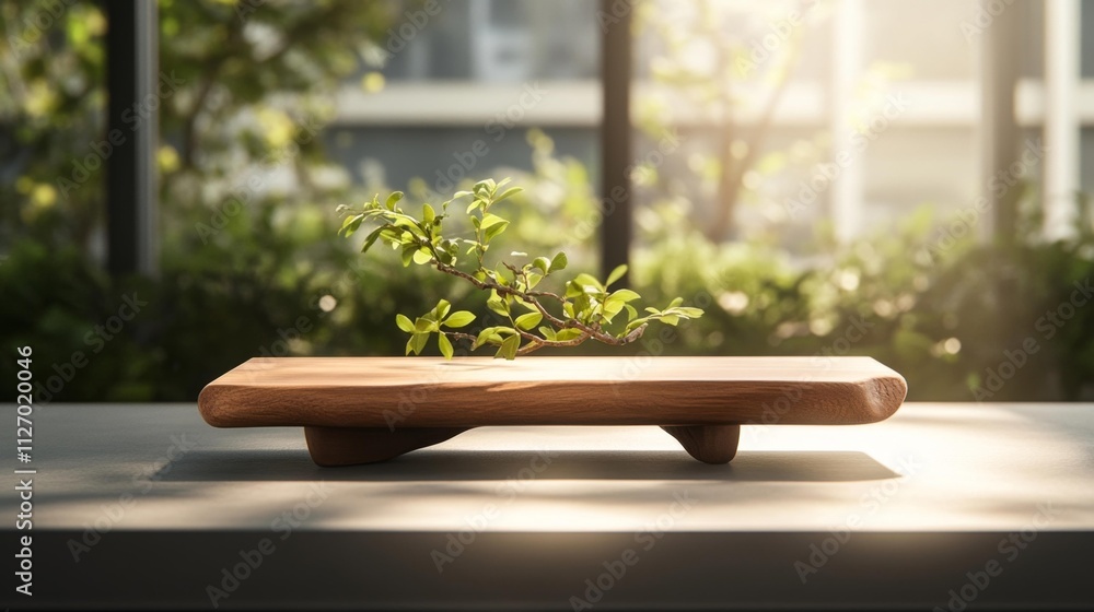 Minimalist Driftwood Centerpiece. Generative AI Minimalist Driftwood Centerpiece. Generative AI