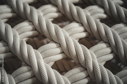 A close-up of intricately woven ropes or cords photo