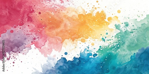 Vibrant Abstract Watercolor Pattern with Splashes, artistic expression, bold colors, watercolor splashes photo