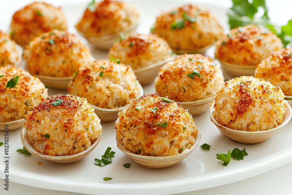 Baked stuffed clams with crispy breadcrumb topping. Baked stuffed clams with crispy breadcrumb topping.
