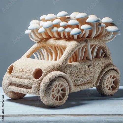 Mushroom Based Biodegradable Car Made from biodegradable materia photo