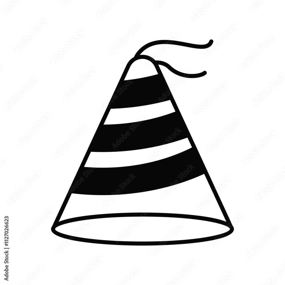 Party Hat lgyph icon with white background vector stock illustration Party Hat lgyph icon with white background vector stock illustration