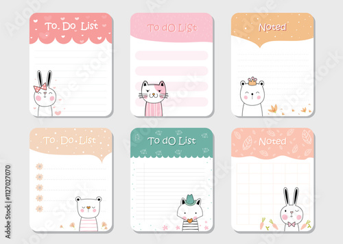 design elements for notebook, diary, stickers and other template. vector, illustration.