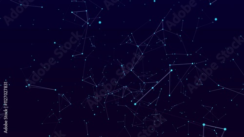 Internet Network Connection With Abstract Plexus Tech Background Animation Stock Video Footage