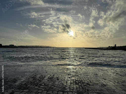 sunset over the sea