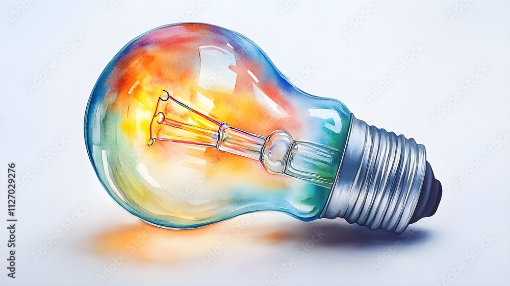 Colorful Light Bulb with Abstract Design and Artistic Glow Representing Creativity and Innovation in Modern Art Colorful Light Bulb with Abstract Design and Artistic Glow Representing Creativity and Innovation in Modern Art