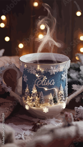 coffee cup mockup design illustration