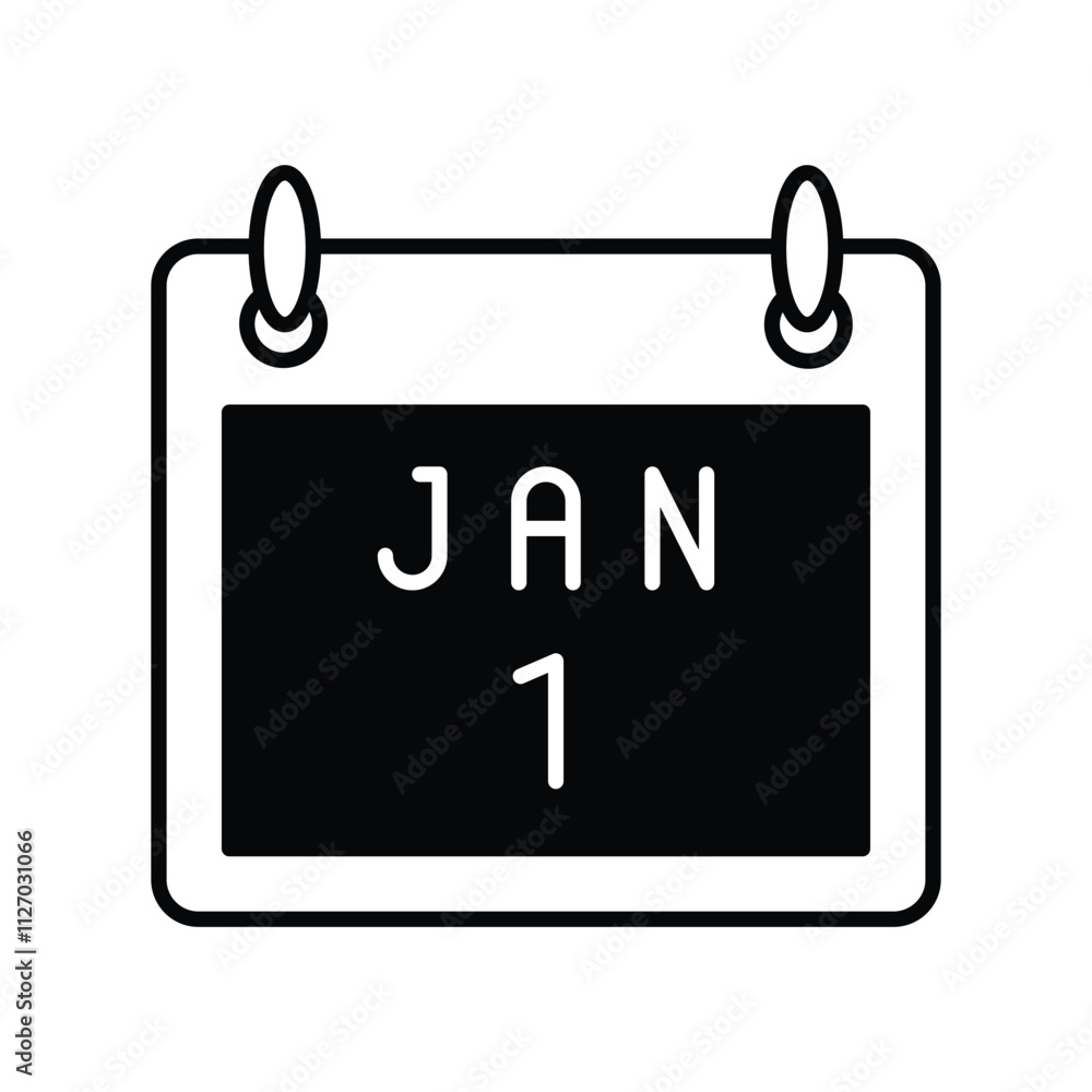 Calendar Flip lgyph icon with white background vector stock illustration Calendar Flip lgyph icon with white background vector stock illustration