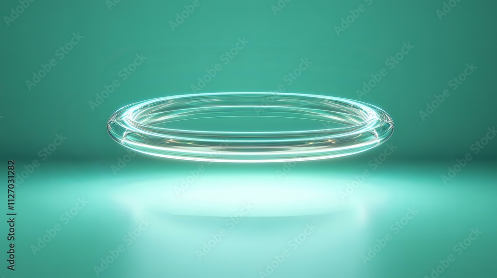Abstract Glowing Ring: Teal Futuristic Minimalist Design Abstract Glowing Ring: Teal Futuristic Minimalist Design