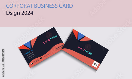 Simple stander business card design for corporate business with multiple color 