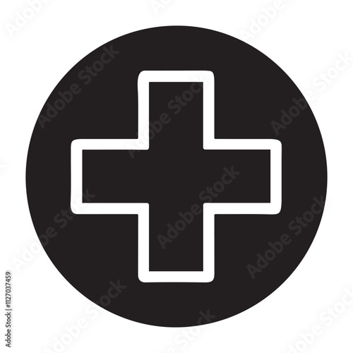 Medical Cross silhouette vector icon.