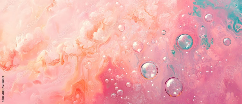 Abstract Pink Fluid Art Swirls Bubbles Design Abstract Pink Fluid Art Swirls Bubbles Design