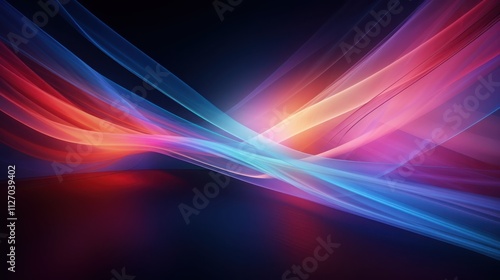 Abstract Colorful Waves Flowing Dynamically Across Dark Background