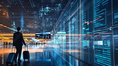 Futuristic Airport: A Traveler's Journey into Digital Innovation