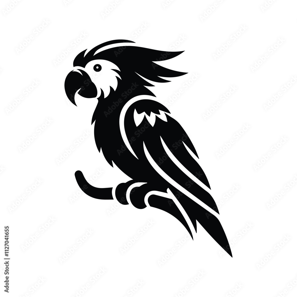 Obraz premium Cute Parrot Vector Silhouette illustration
