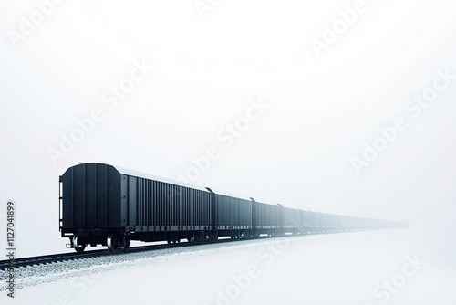 freight train on white background with space around it to add any required promotional text photo