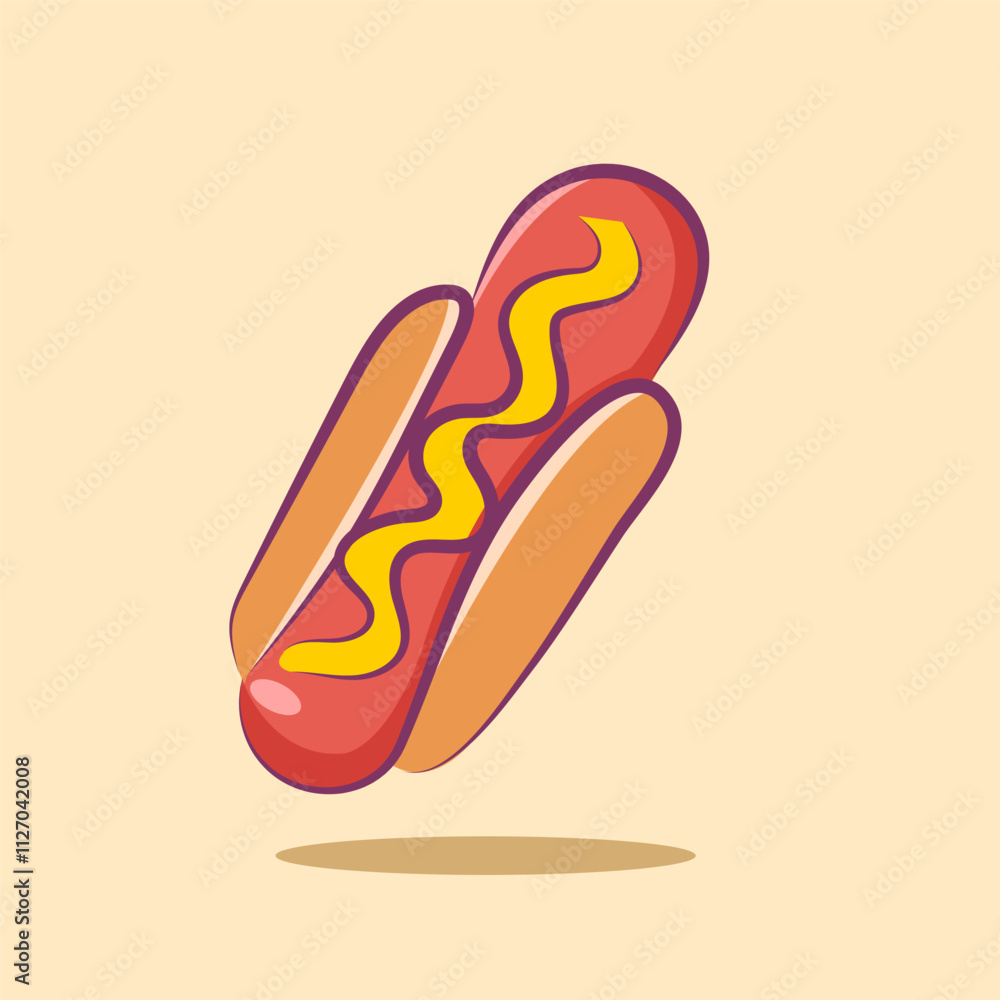 adorable hotdog vector is flying for elements, clipart and sticker adorable hotdog vector is flying for elements, clipart and sticker