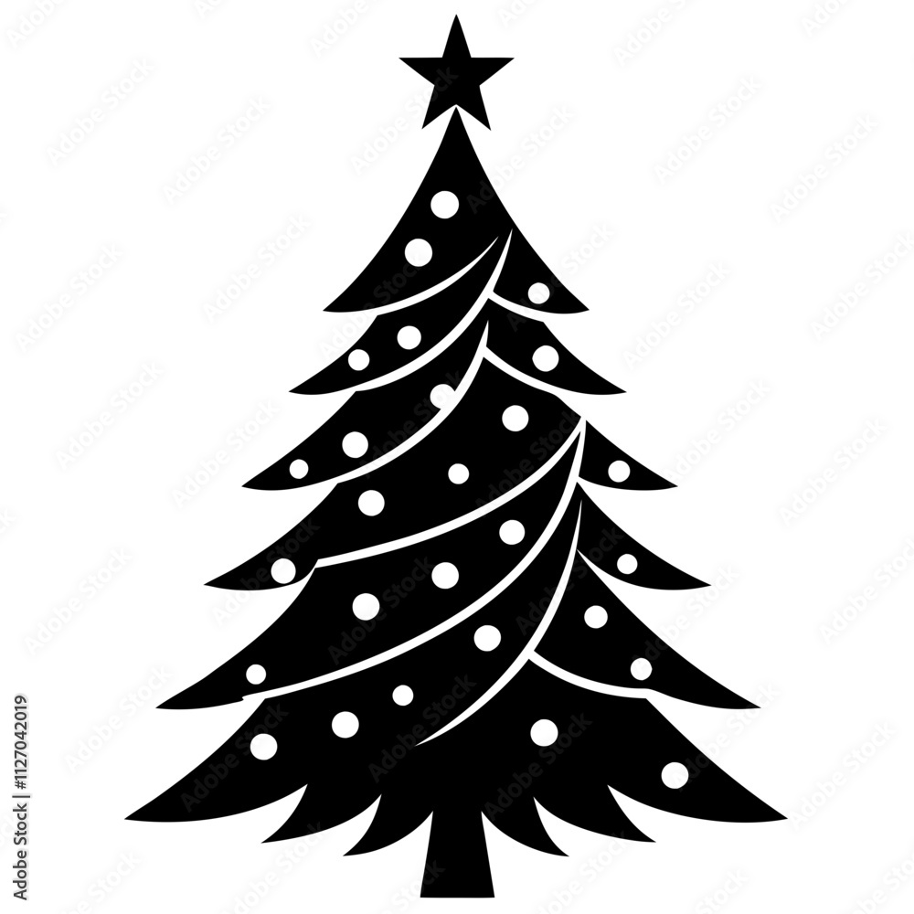 Christmas tree vector element on white background Christmas tree vector element on white background