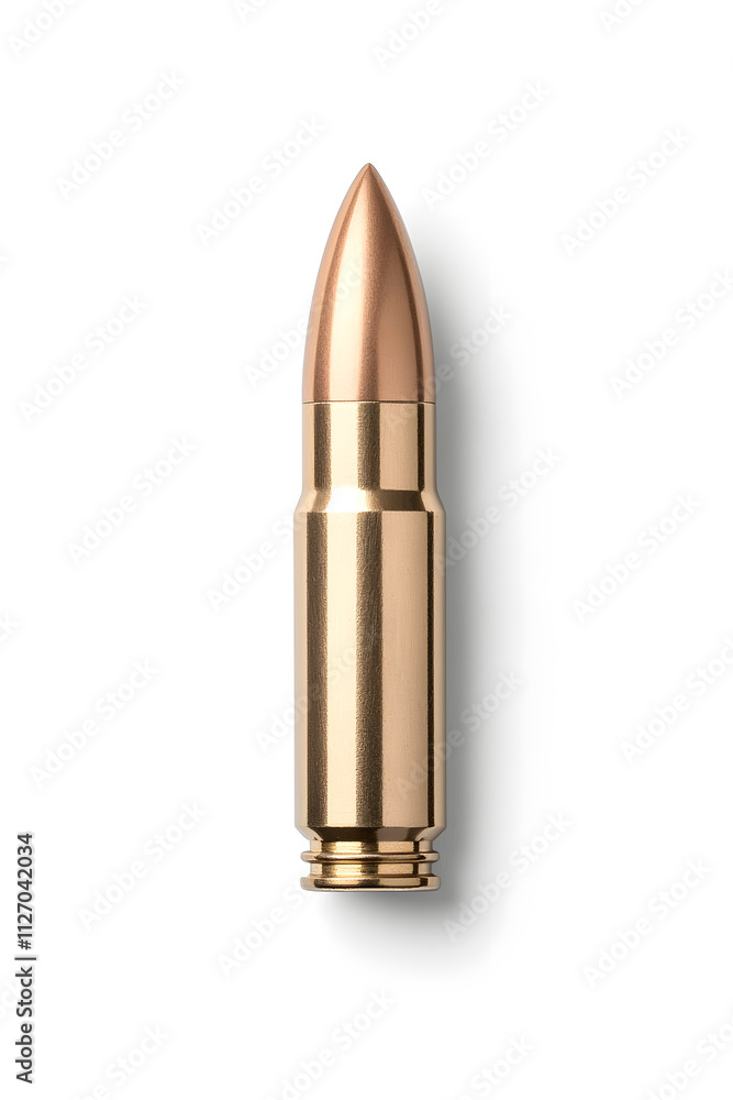Golden Metal Bullet Isolated on White Background Golden Metal Bullet Isolated on White Background