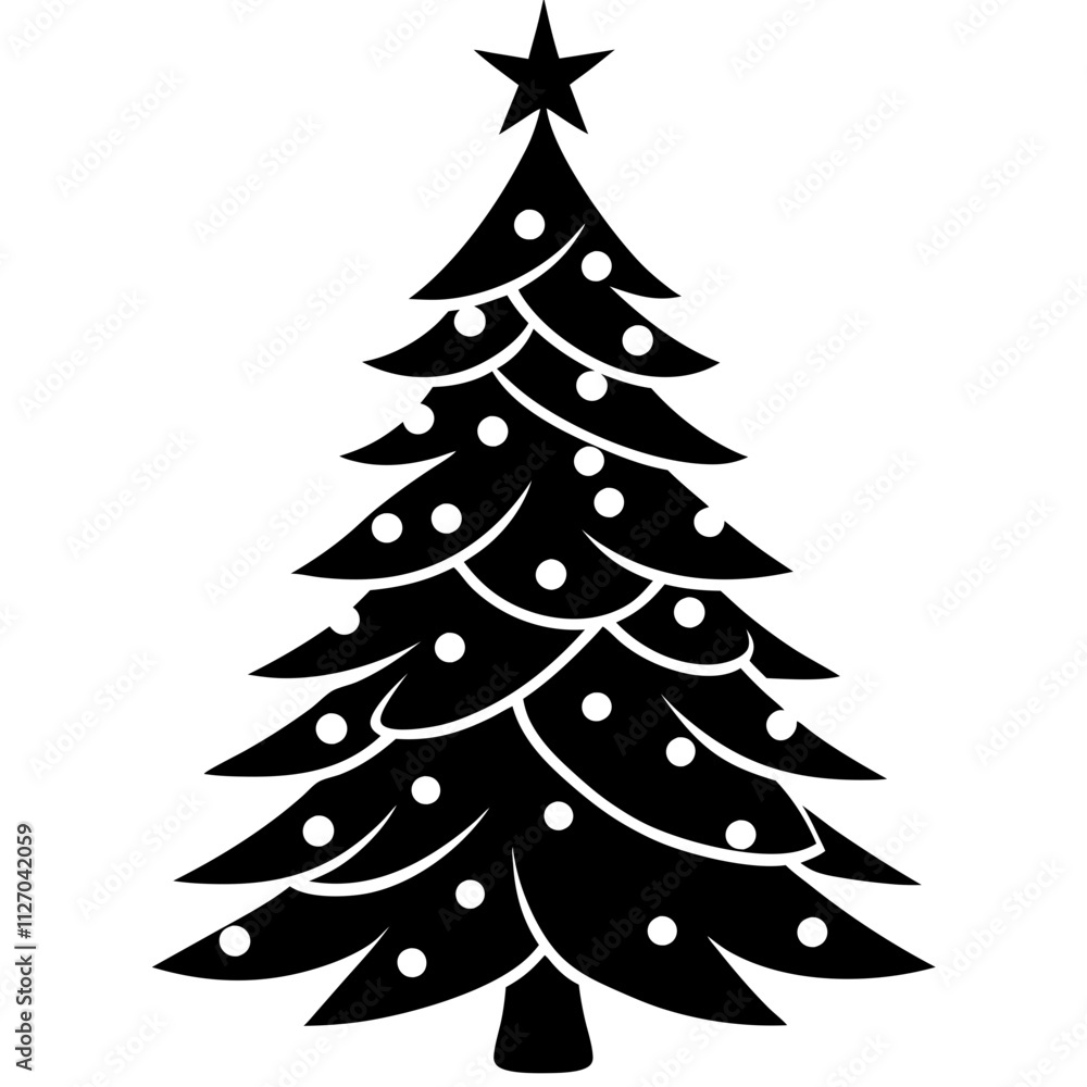 Christmas tree vector element on white background Christmas tree vector element on white background
